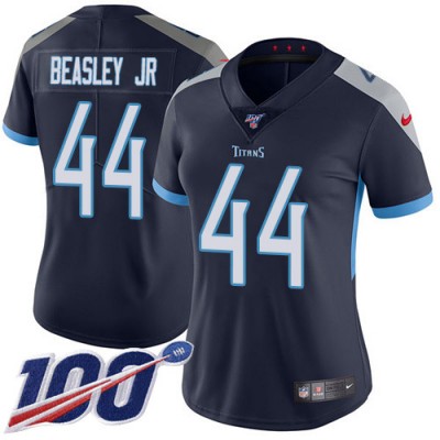 Nike Tennessee Titans #44 Vic Beasley Jr Navy Blue Team Color Women's Stitched NFL 100th Season Vapor Untouchable Limited Jersey